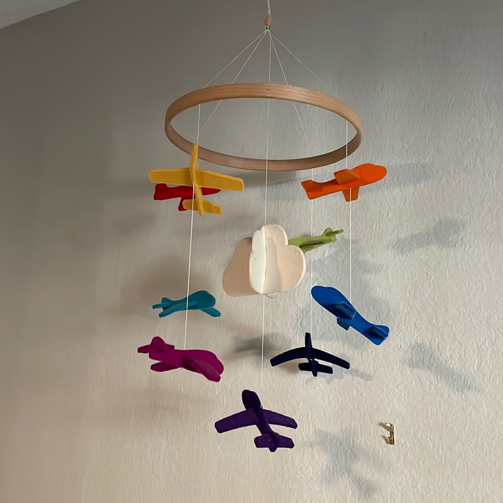 Colorful Airplane Baby Mobile